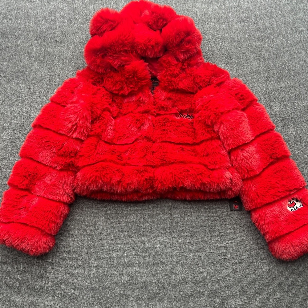 Forever 21 Disney‎ Mickey Mouse Faux Fur Zip-Up Hoodie New Jacket XS
